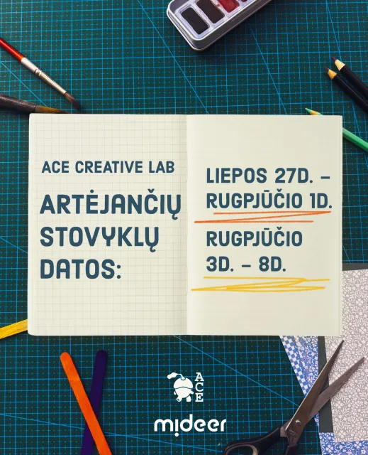 ARTĖJANČIŲ STOVYKLŲ DATOS! 🎨 📅 Liepos 27 d. – rugpjūčio 1 d.…